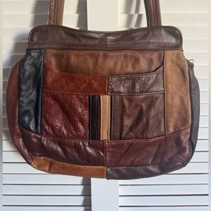 VTG Patchwork Leather Shoulder Bag